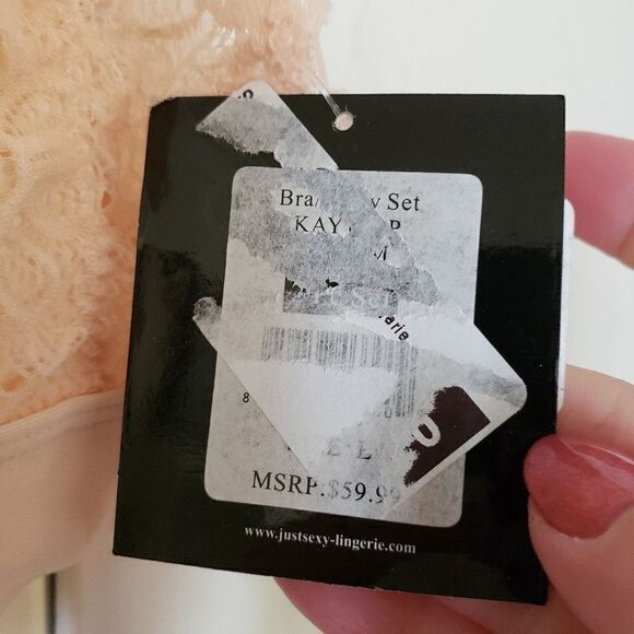 Just Sexy Lingerie 2 Piece Lace Bralette and Cheeky Panty Set - Picture 5 of 9